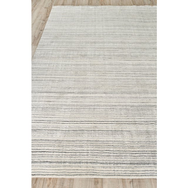 Transitional Exquisite Rugs Rossini Handmade Nylon & PET Yarn Silver Rug-9'X12' For Sale - Image 3 of 7