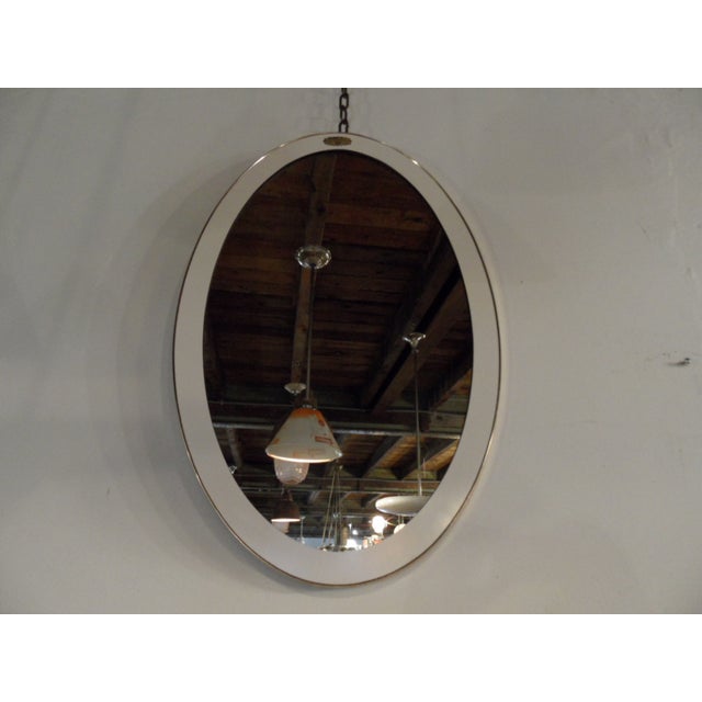 Vintage White Oval Mirror, 1950s For Sale - Image 11 of 11