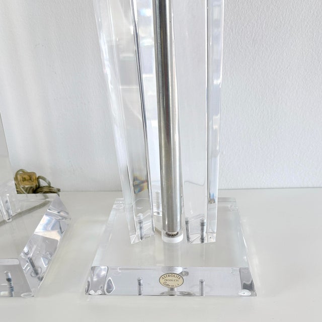 Mid-Century Astrolite Lucite Prisms Lamps- A Pair For Sale - Image 12 of 12