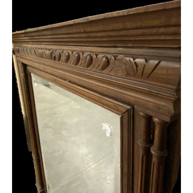 Renaissance Late 19th Century Carved Overmantel Mirror For Sale - Image 3 of 6