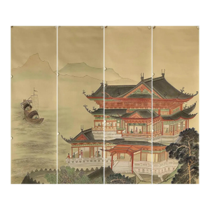 Chinese Mural Hand Painted Wallpaper Artworks - 4 Panels
