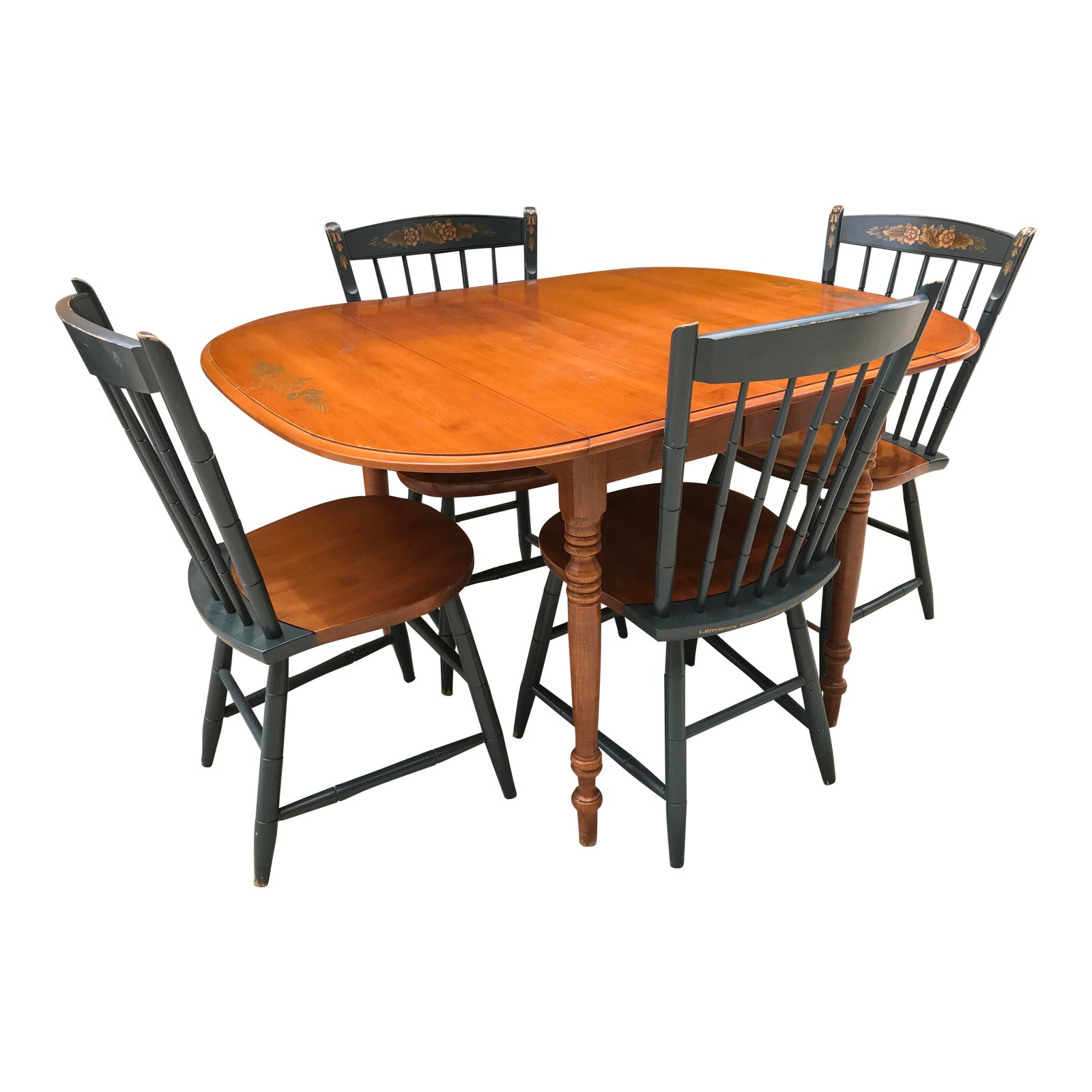 Hitchcock Drop Leaf Table & Chairs Chairish