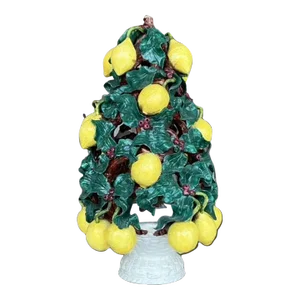 Vintage Italian Glazed Ceramic Lemon Topiary