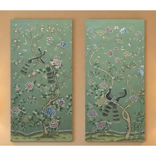 Wall artwork material: Tea Wallpaper Wallpaper handicraft: Digital printed patterns and handmounted it on Tea Wallpaper...