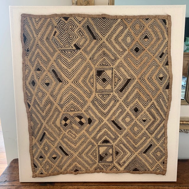 Textile Mounted African Kuba Cloth Textile Panel For Sale - Image 7 of 7