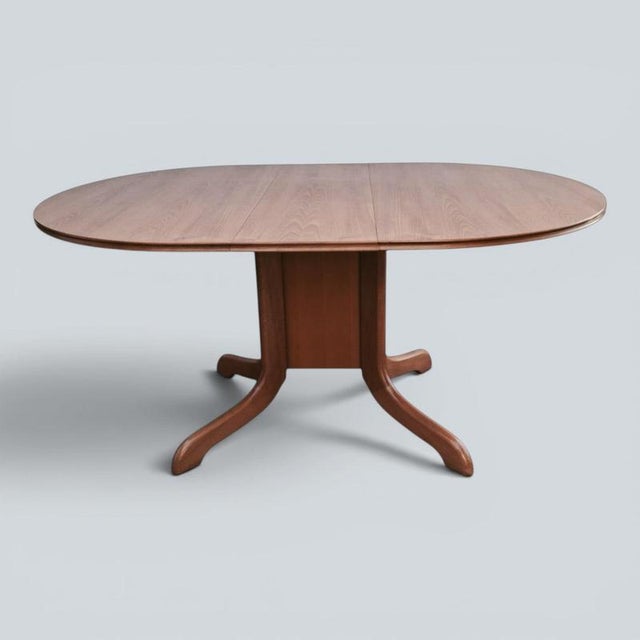 Mid-Century Teak Oval Drop Leaf Gateleg Dining Table by Morris of Glasgow, 1960s For Sale - Image 9 of 10