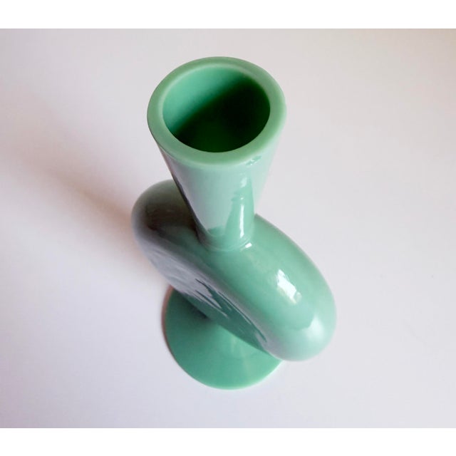 Glass 1920s Art Deco Mint Glass Vase For Sale - Image 7 of 9