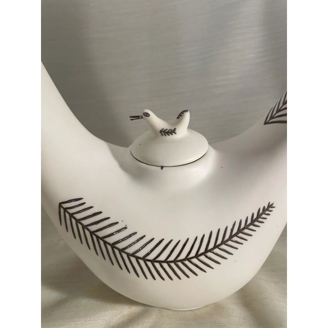 1980s Emilia Castillo Ceramic & Sterling Silver Bird Teapot For Sale - Image 9 of 12