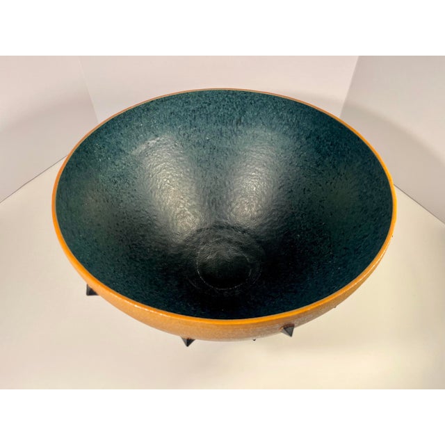 Contemporary Rare Masuo Ojima Massive Studio Pottery Ceramic Bowl Japanese-American 15.5”d For Sale - Image 3 of 10