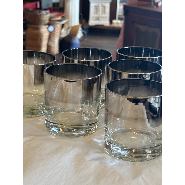 Mid-Century Modern Vintage Mid Century Modern Smoked and Mirrored Glass Lowball or Rocks Barware Glasses - Set of 6 For Sale - Image 3 of 5