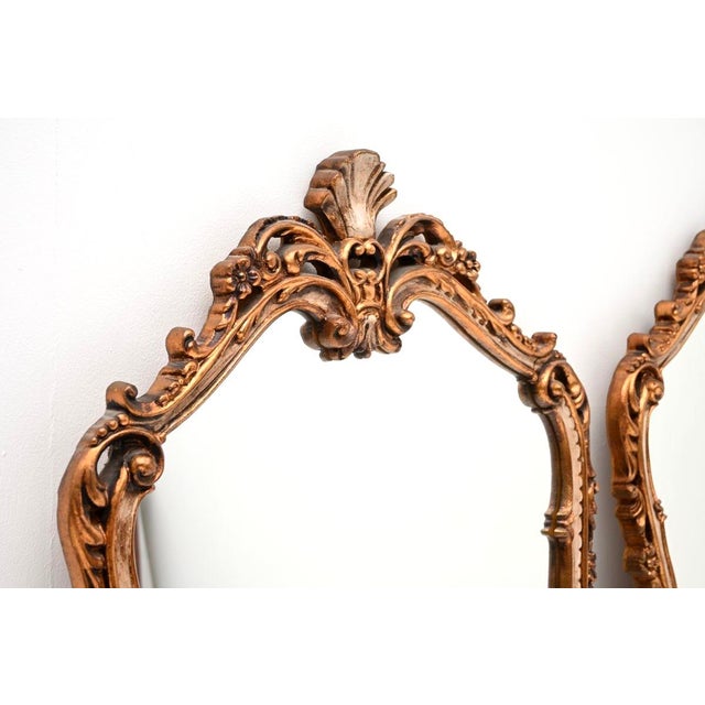 Rococo French Rococo Gilt Wood Mirrors, 1950s, Set of 2 For Sale - Image 3 of 12