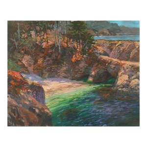 'Point Lobos, China Cove' by Edward Glafke, 1993, Carmel, California Impressionist Oil, Monterey