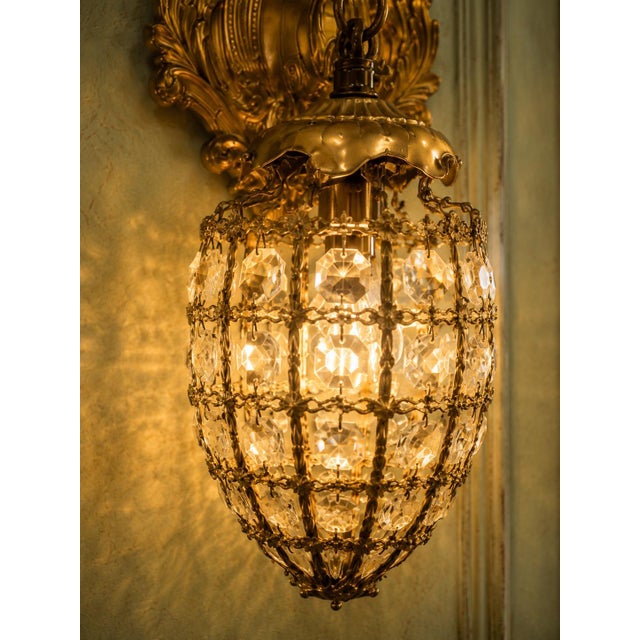 Bronze Late 20c French Louis XVI Gilt Bronze Sconces Wall Lamps - Pair For Sale - Image 8 of 16