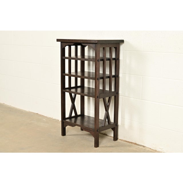 Stickley Brothers Style Antique Mission Oak Arts & Crafts Bookstand or Magazine Rack, Circa 1910 For Sale - Image 11 of 11