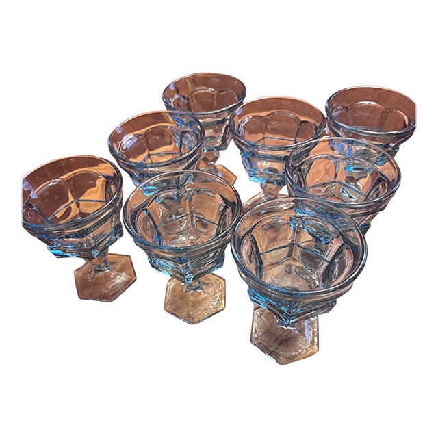 1980s Fostoria Champagne /Tall Sherbet Glasses a Set of 8 For Sale