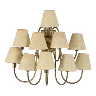 Brass 9-Arm Wall Light, France, 1950s For Sale