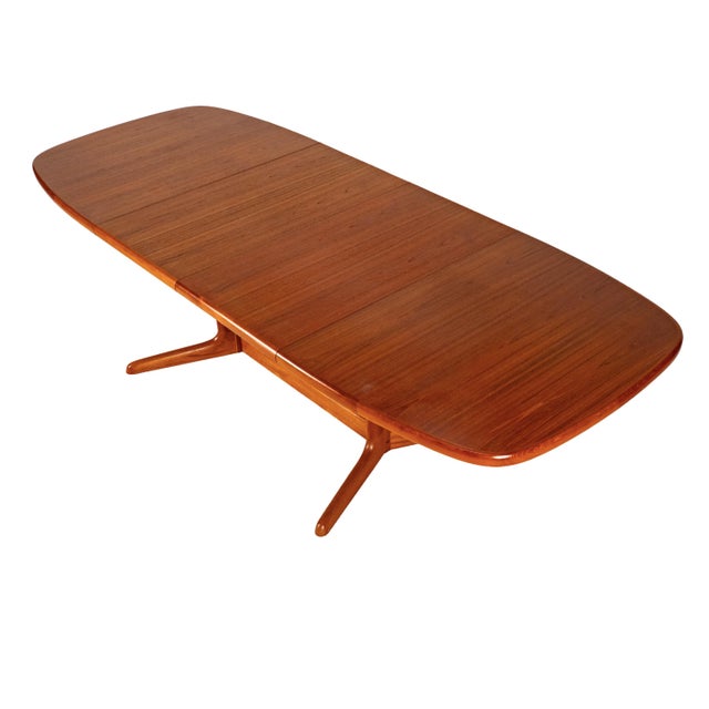 1980s Rasmus Danish Modern Teak Extension Dining Table 2 Leaves Denmark MCM 98.5" For Sale - Image 10 of 18