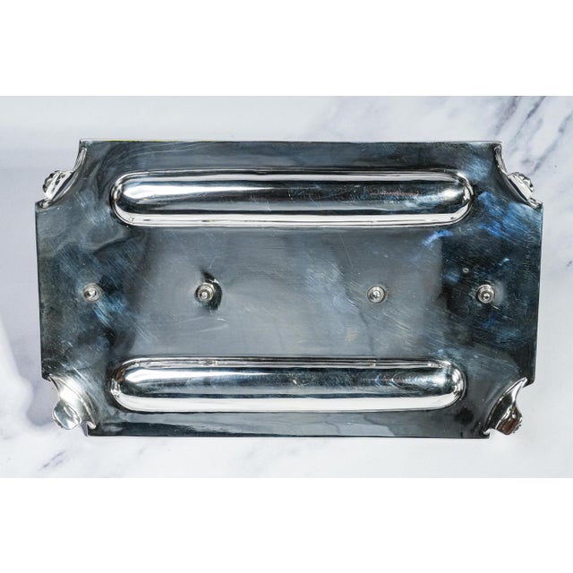Exceptional Solid Sterling Silver Antique English Desk Double Inkwell Stand Inkstand For Sale - Image 17 of 18