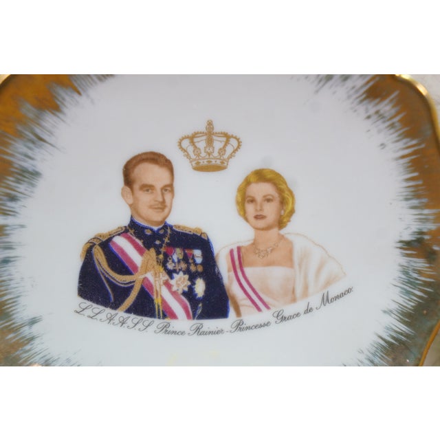 4 Limoges France Prince Rainier & Princess Grace of Monaco Plates For Sale - Image 10 of 13