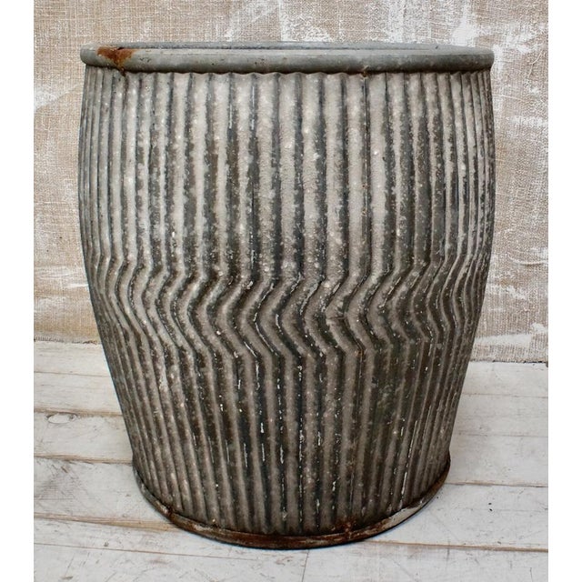 Vintage Galvanised Dolly Tub, 1940 For Sale - Image 3 of 9