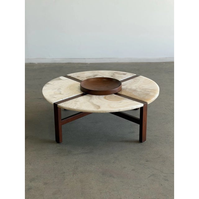 1970s 1970s Onyx Coffee Table With Removable Bowl by Edmond Spence For Sale - Image 5 of 18