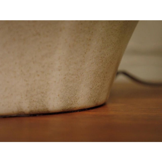Almond Mid 20th Century Studio Pottery Lamp For Sale - Image 8 of 9