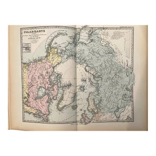 1877 Stieler Map of the North Pole For Sale