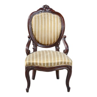 Chair in Walnut with Armrests in Walnut, 1800s For Sale