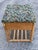 Coastal Antique Tapestry Covered Rattan Side Table For Sale - Image 3 of 9