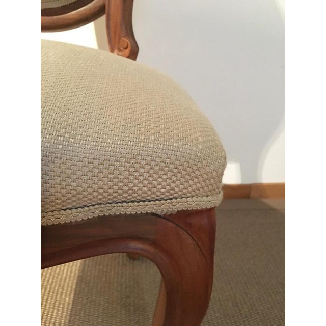 Postmodern Chairs in Walnut and Linen, Italy, 1990s, Set of 4 For Sale - Image 11 of 18