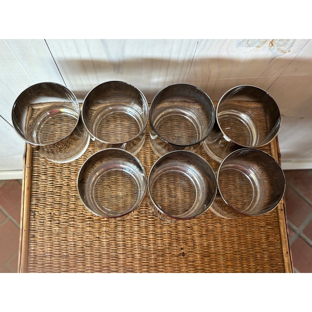 Mid 20th Century Mid 20th Century Mid Century Modern Silver Fade Cocktail Glasses - Set of 7 For Sale - Image 5 of 14