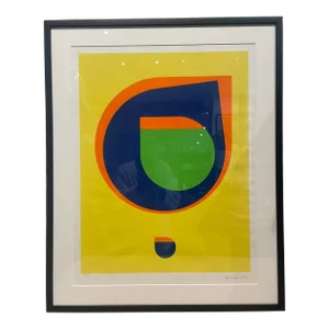 Vintage Geometric Lithograph by Danish Artist, Ib Geertsen (1919-2009)