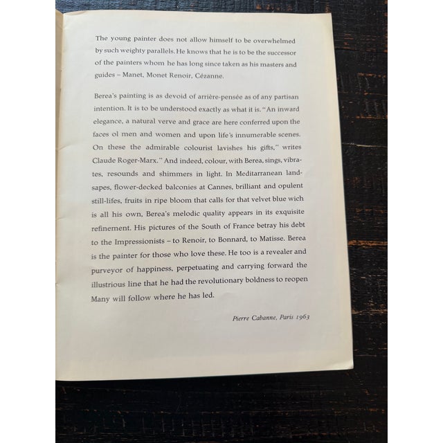 Impressionist Program for Dimitrie Berea Exhibition at n.m. Acquavella Galleries in New York in 1963 For Sale - Image 3 of 11