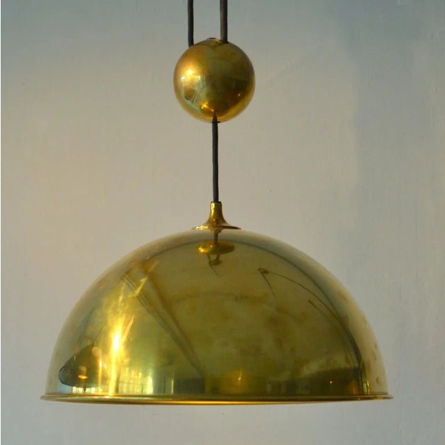 Mid-Century Modern Mid-Century Brass Model Posa Pendant Lamp by Florian Schulz, 1970s For Sale - Image 3 of 7