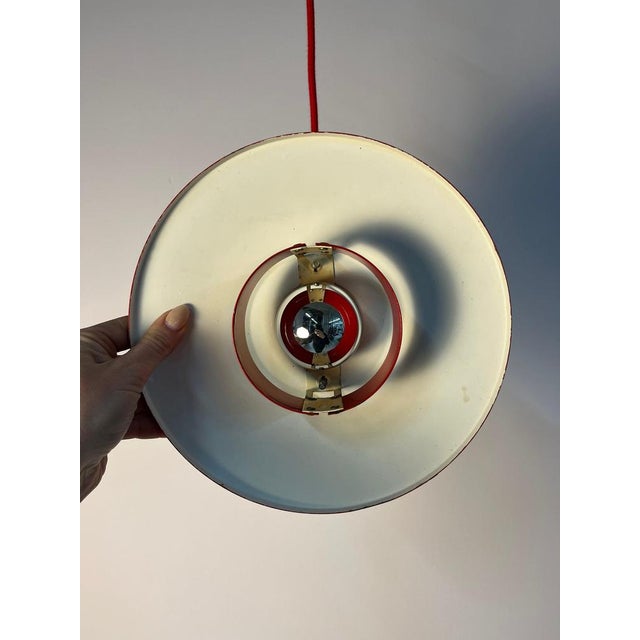 Flipper Red Louvered Lamp by Mogens Davidsen for SC Sørensen For Sale - Image 9 of 11