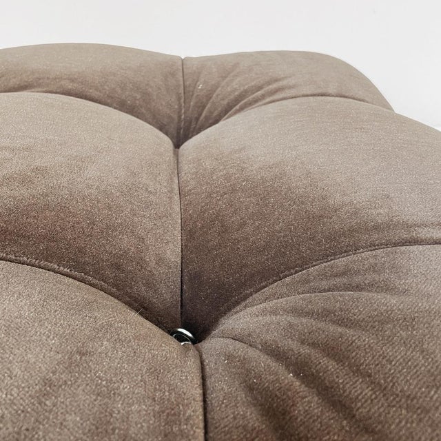 1960s Italian Modern Brown Velvet Pouf Camaleonda by Mario Bellini for C&B, 1960s For Sale - Image 5 of 11