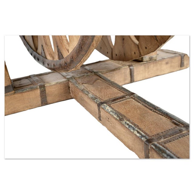 Wood Antique Wooden Spinning Wheel For Sale - Image 7 of 8