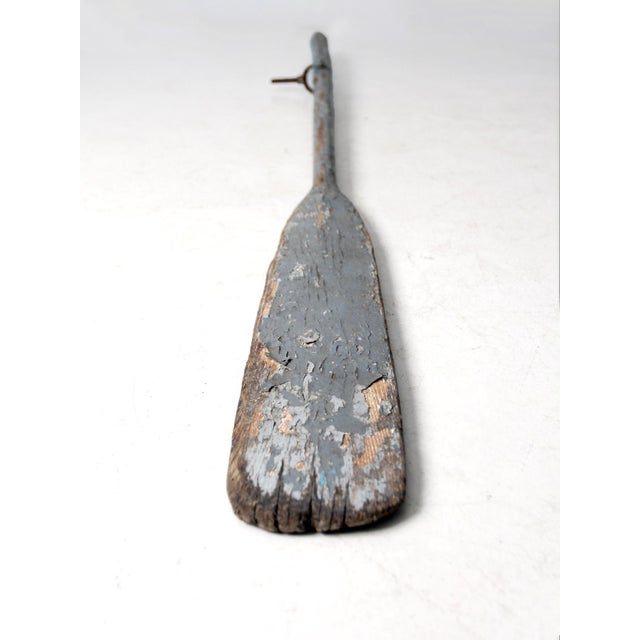 Blue Vintage Painted Wooden Oar For Sale - Image 8 of 8