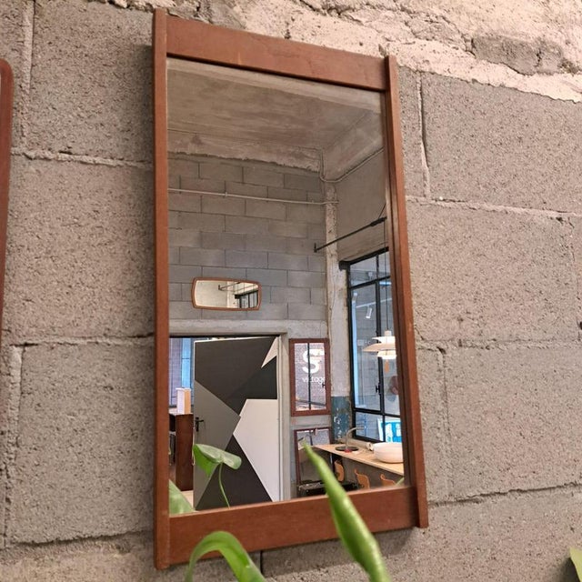 Vintage Danish Teak Mirror, 1960s For Sale - Image 4 of 4
