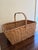 French Country Antique Early 20th Century American Splint Oak Gathering Basket For Sale - Image 3 of 8