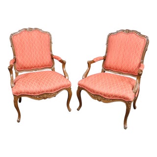 Louis XV Style Fauteuil Chairs/Pair For Sale