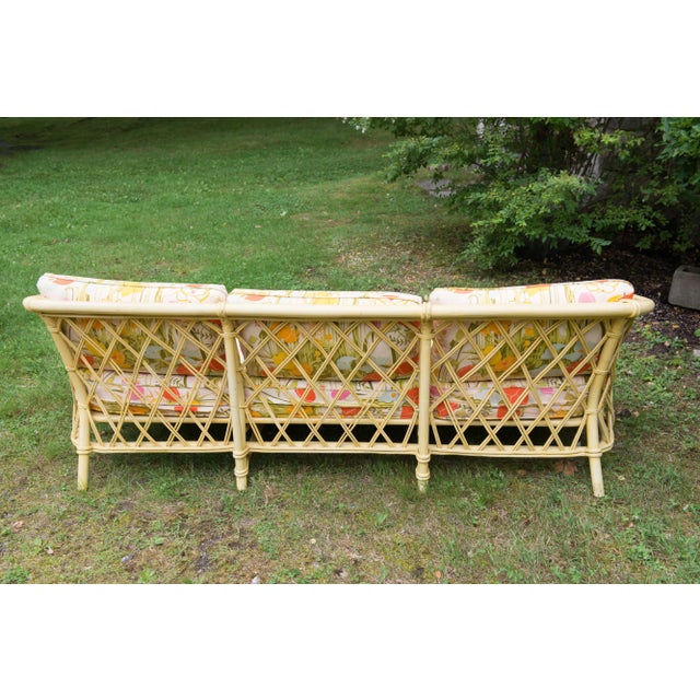 Chinoiserie Vintage Ficks Reed Faux Bamboo Chinoiserie Style Sofa For Sale - Image 3 of 13