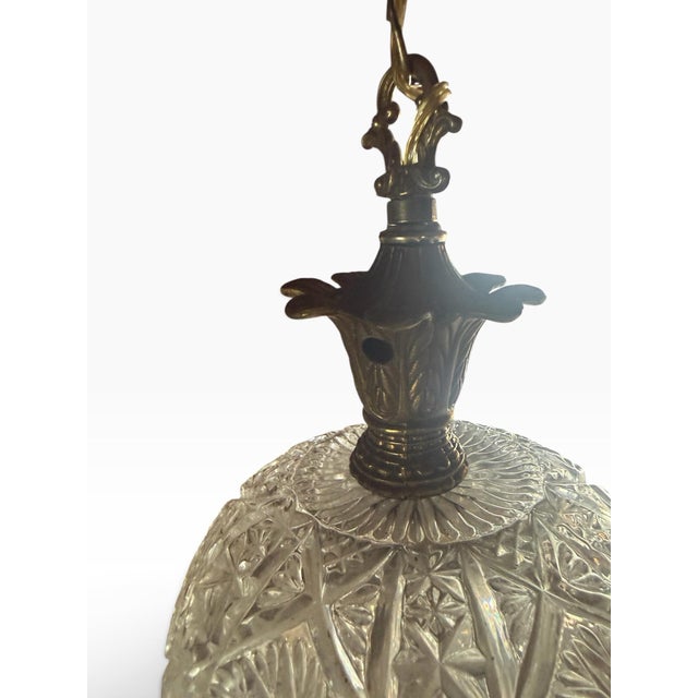 Vintage Hollywood Regency Crystal Glass Pineapple Swag Lamp, 24" For Sale - Image 4 of 8