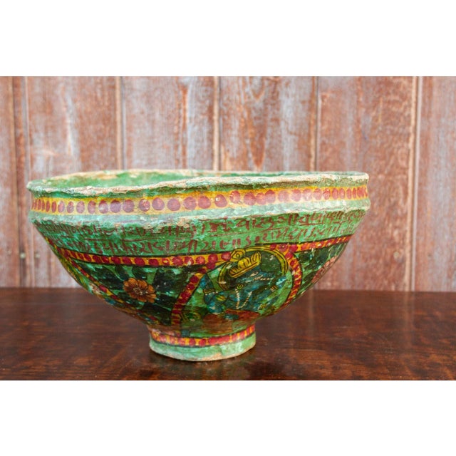 Ganesha Antique Papier MachâˆšÂ© Bowl For Sale In Los Angeles - Image 6 of 9