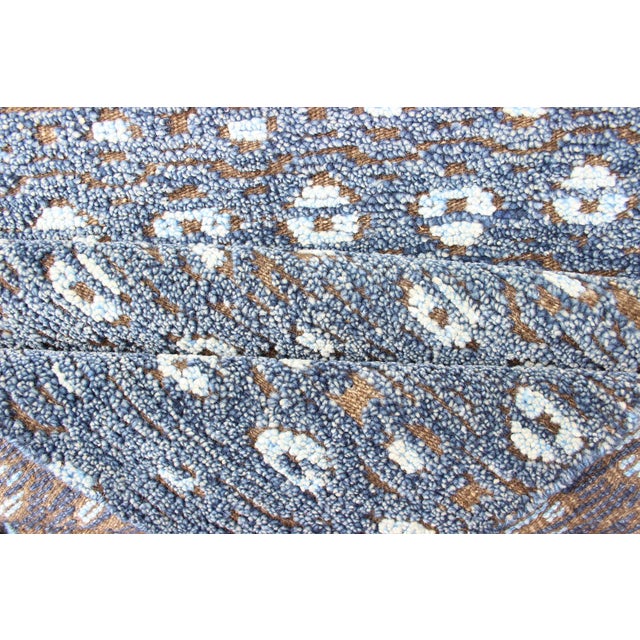 Keivan Woven Arts Modern Design Runner in Blue and Brown Tones 2'7 X 10 For Sale - Image 12 of 13