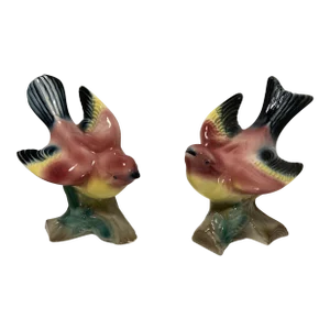 Vintage Royal Copley Porcelain Birds - a Pair
