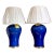Giant Pair of Ralph Lauren Cobalt Blue Ceramic Lamps For Sale