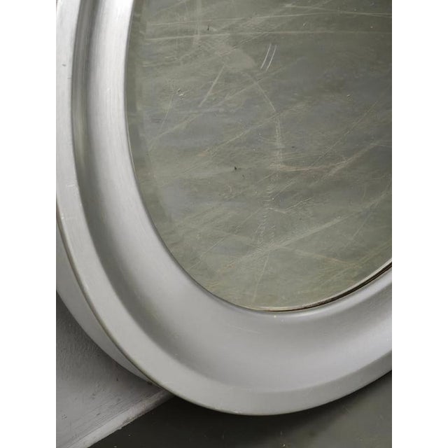 Gold Italian Space Age Round Wall Mirror with Silver Frame, 1970s For Sale - Image 8 of 10