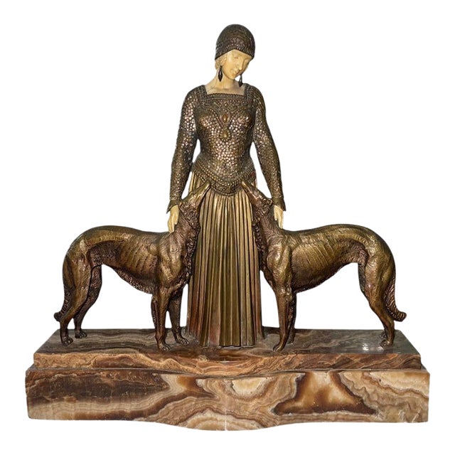 Early 20th Century Art Deco Sculpture "Amies Toujours (Friends Forever)" by Demetre Chiparus For Sale