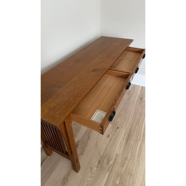 Stickley Stickley Mission Oak Sofa Table With Spindle Sides For Sale - Image 4 of 12